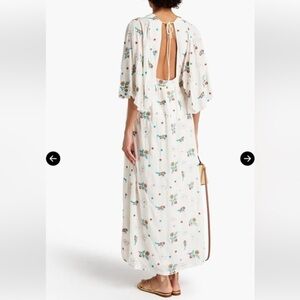 Antik Batik, Houla open back embroidered voile maxi dress in ivory, size XS